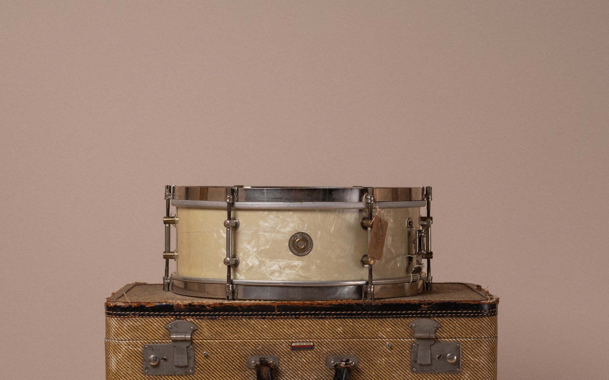 1930s Leedy & Strupe 6 lug in White Marine Pearl - 5x14