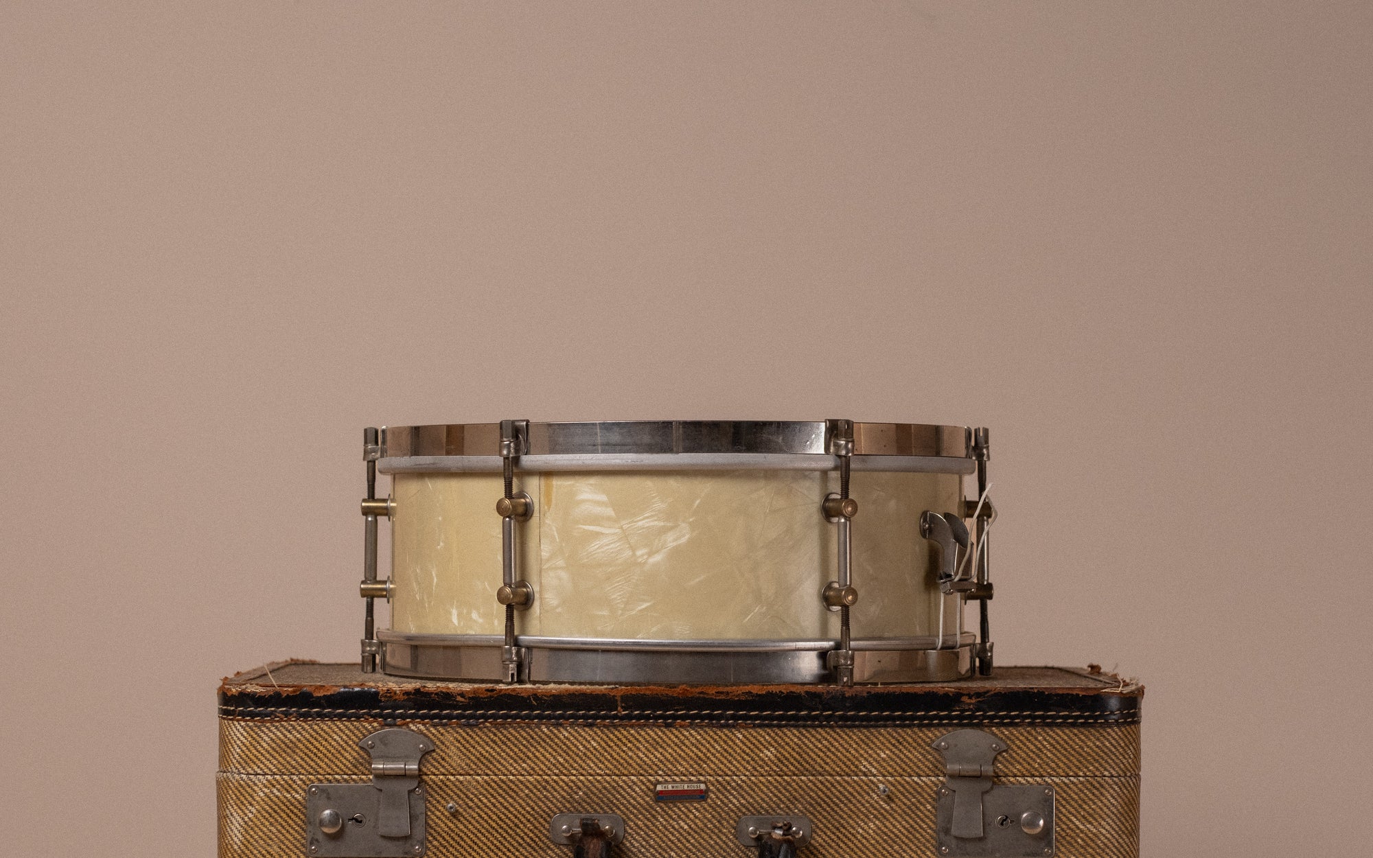 1930s Leedy & Strupe 6 lug in White Marine Pearl - 5x14