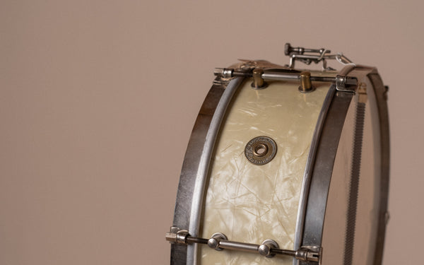 1930s Leedy & Strupe 6 lug in White Marine Pearl - 5x14