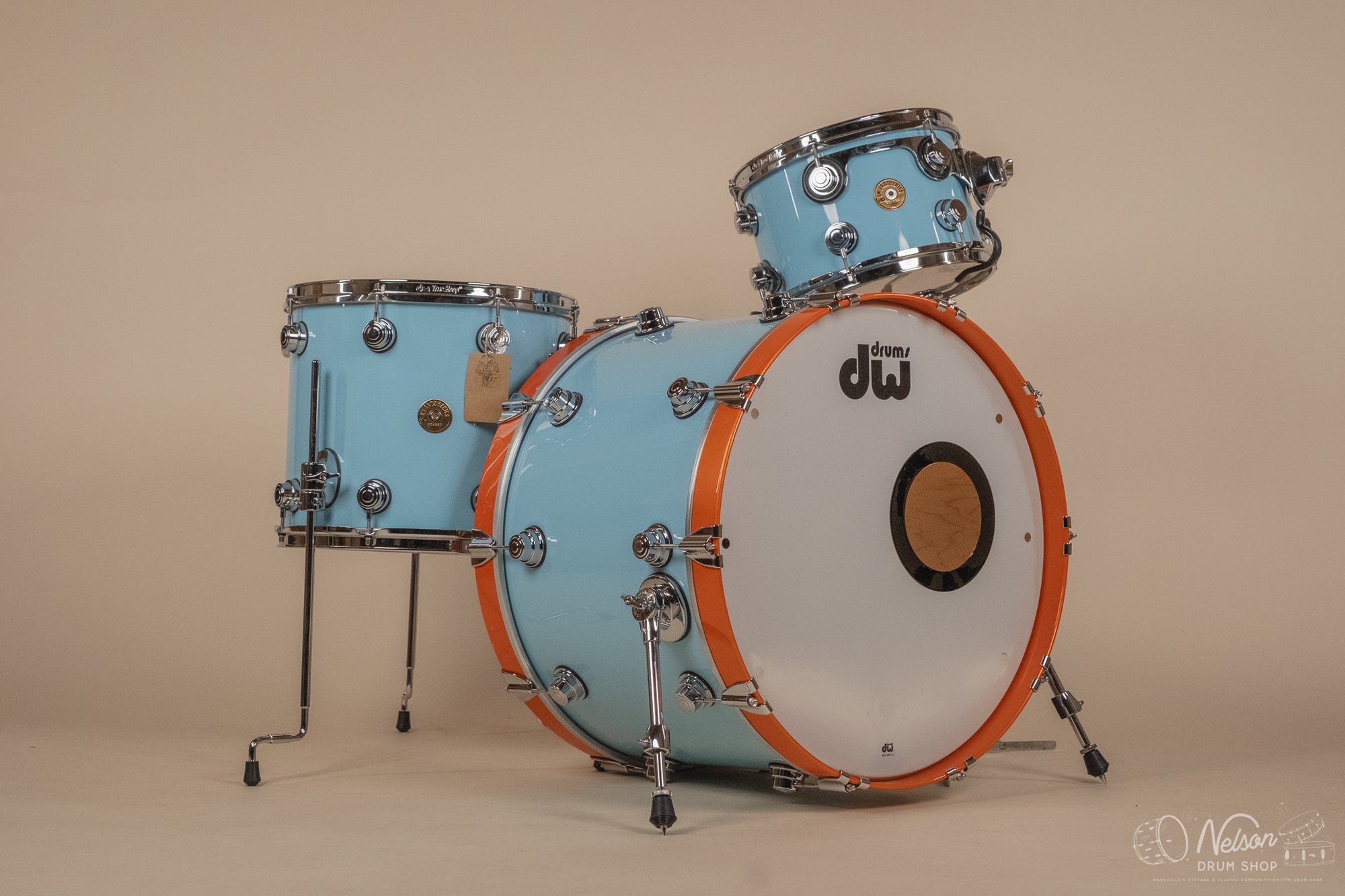 Used DW Jazz Series Maple/Gum in Robin's Egg Blue - 16x23, 13x15, 8x12