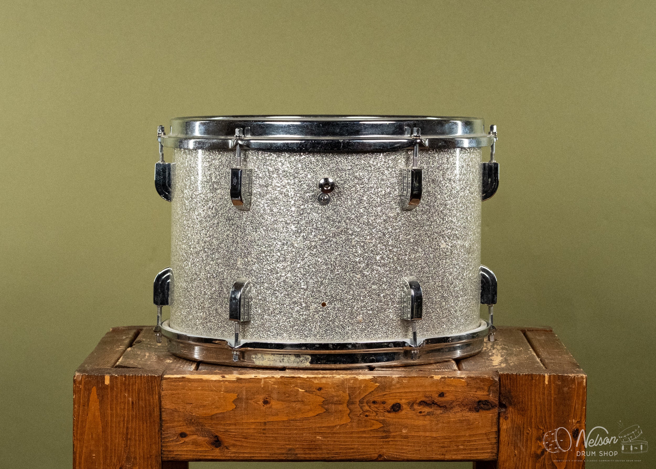 1960s Leedy Tom in Silver Sparkle - 9x13 – Nelson Drum Shop