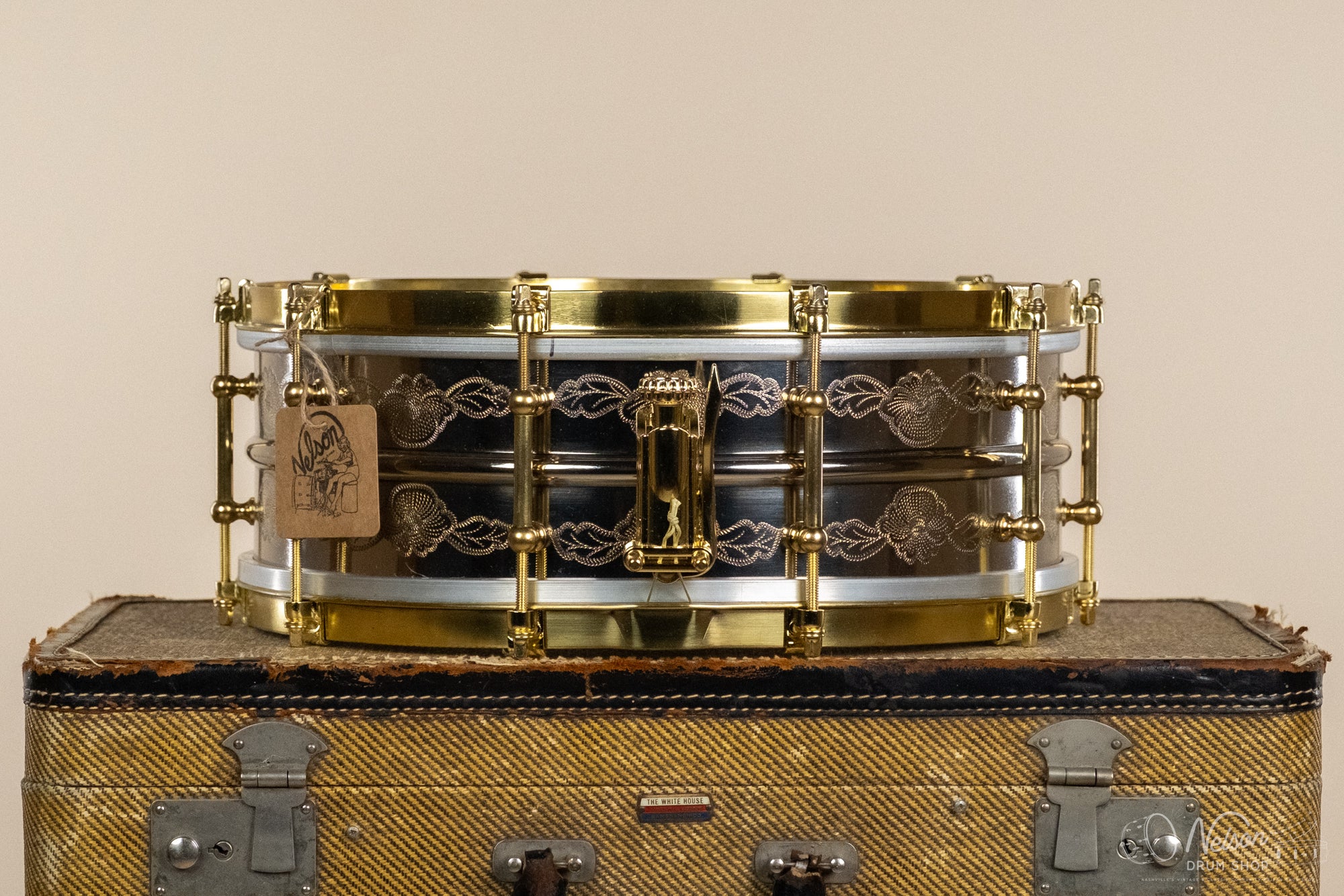 Aldridge Custom Nickel Over Brass Engraved by John Aldridge - 5x14