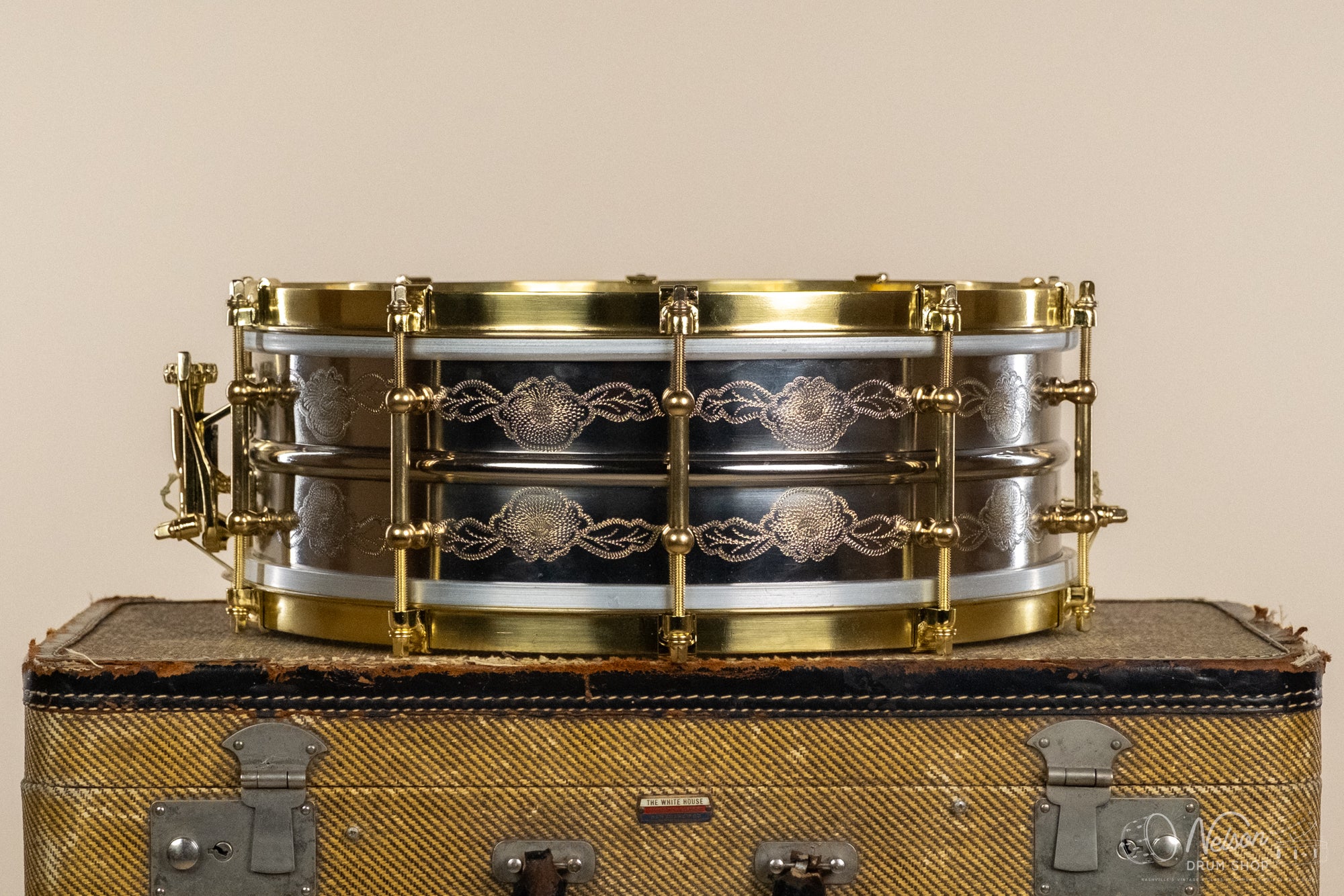 Aldridge Custom Nickel Over Brass Engraved by John Aldridge - 5x14