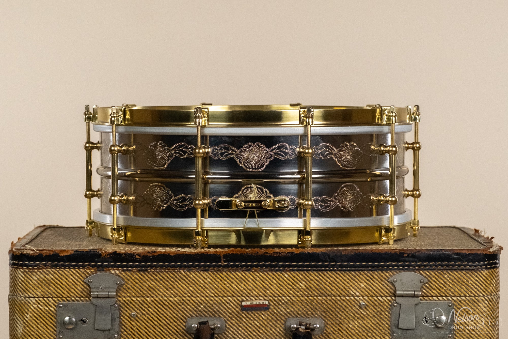 Aldridge Custom Nickel Over Brass Engraved by John Aldridge - 5x14