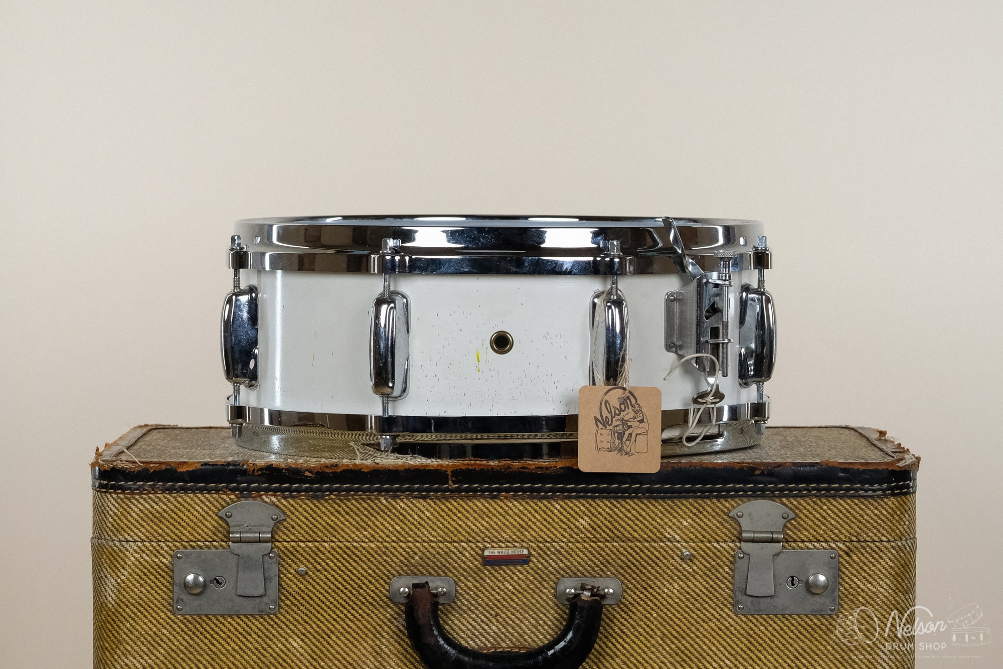 1960s Rogers 'Tower' refinished in White Paint - 5x14