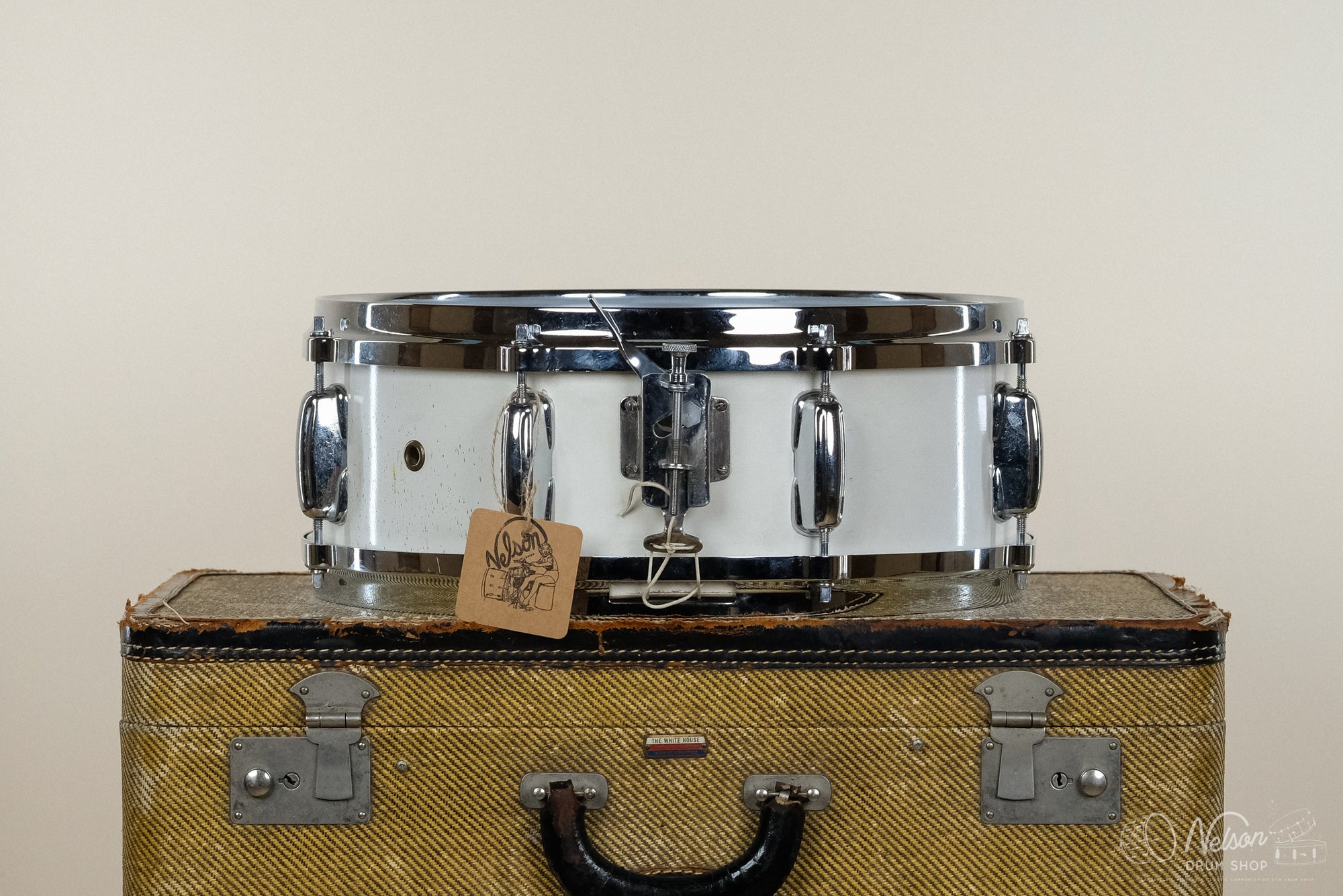 1960s Rogers 'Tower' refinished in White Paint - 5x14