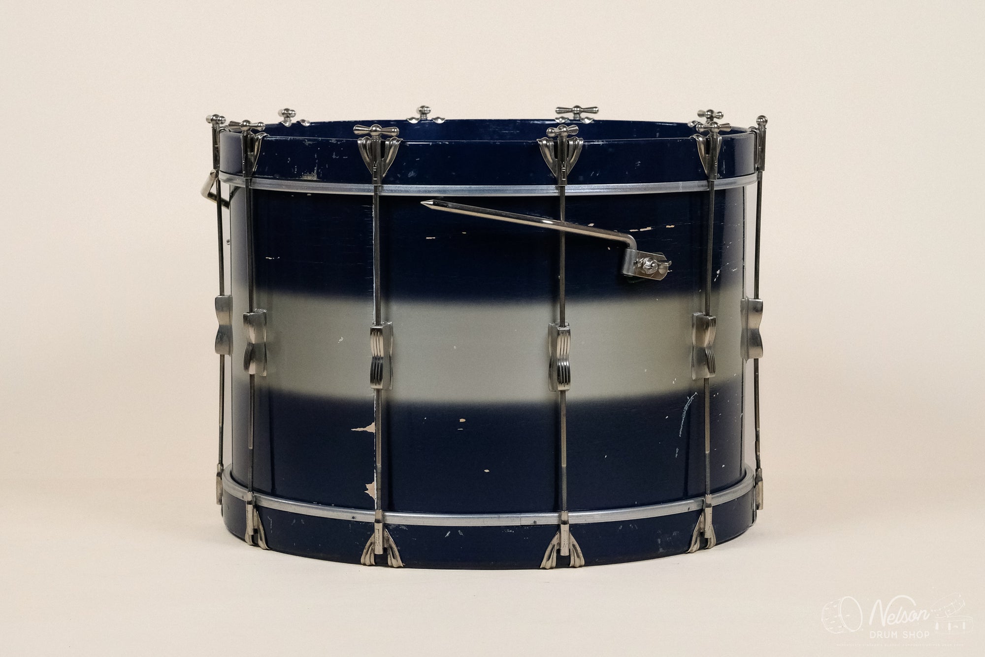 1950s WFL Single-Tension Bass Drum in Blue & Silver Duco - 14x22