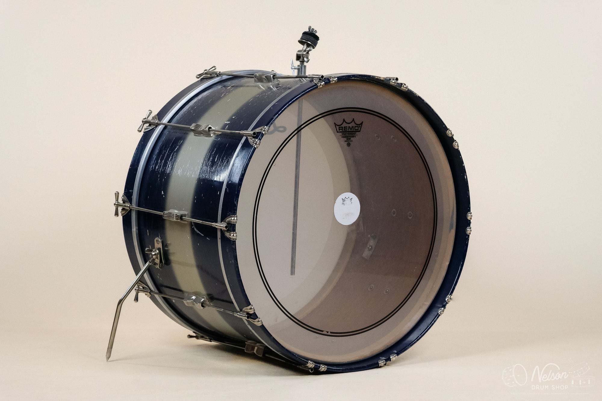 1950s WFL Single-Tension Bass Drum in Blue & Silver Duco - 14x22