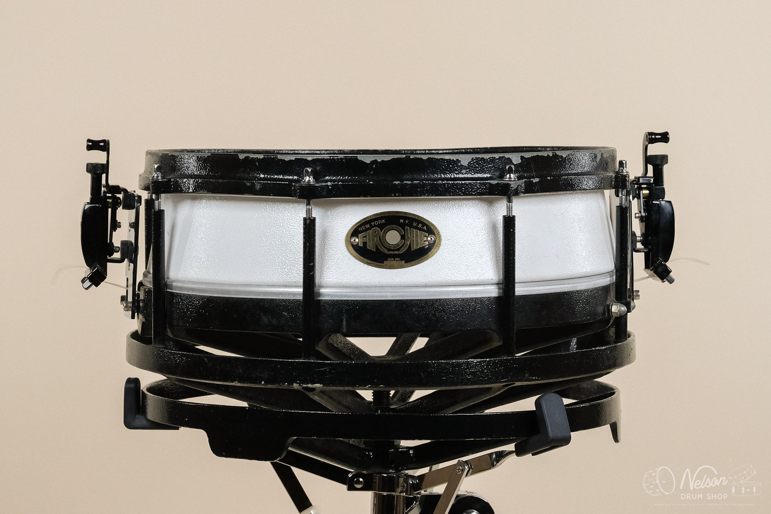 Used 1st Gen Firchie TM-1 'Time Machine' in White – Nelson Drum Shop