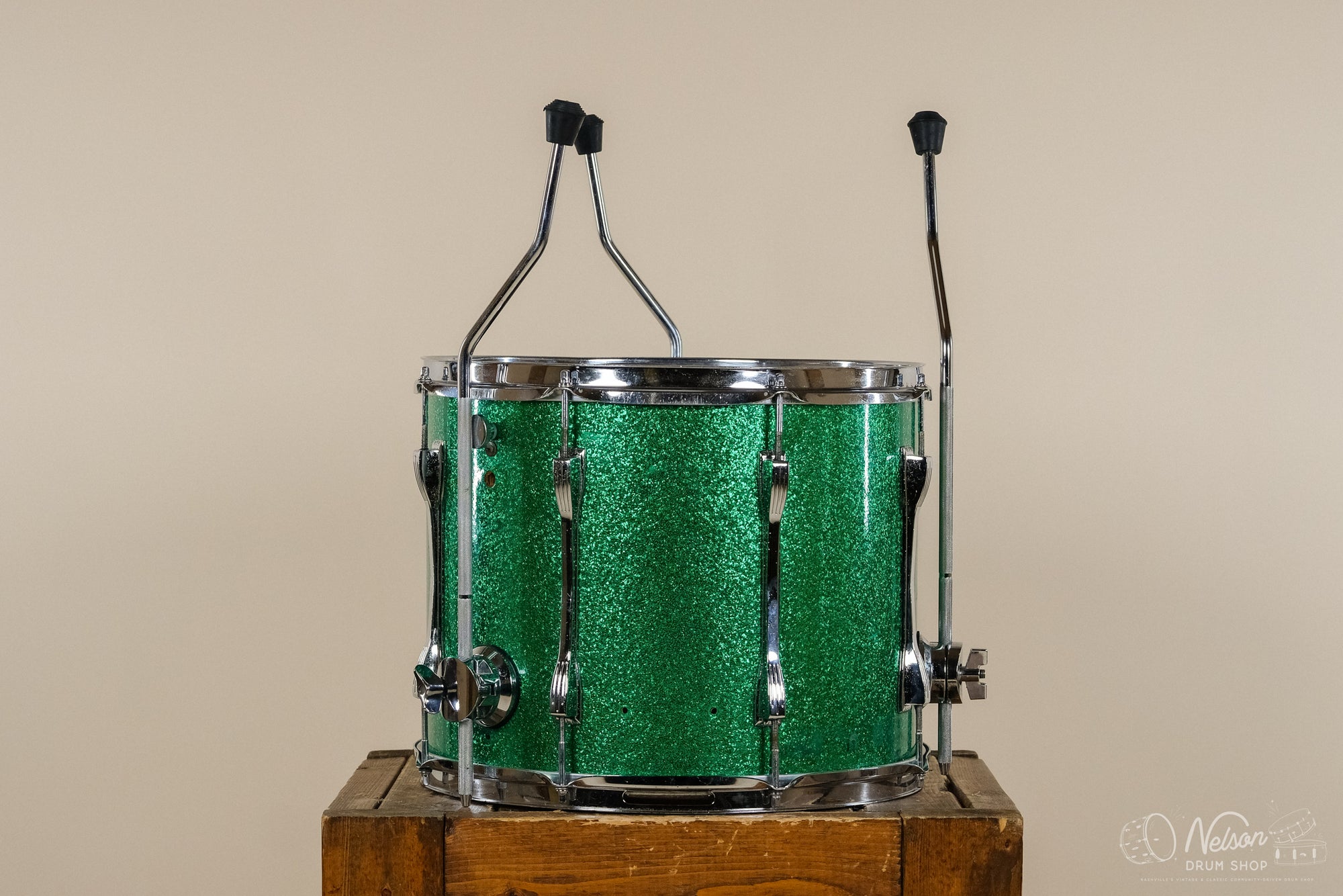 Used Ludwig Converted Marcher Floor Tom in Green Sparkle - 12x15