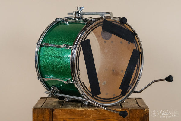 Used Ludwig Converted Marcher Floor Tom in Green Sparkle - 12x15