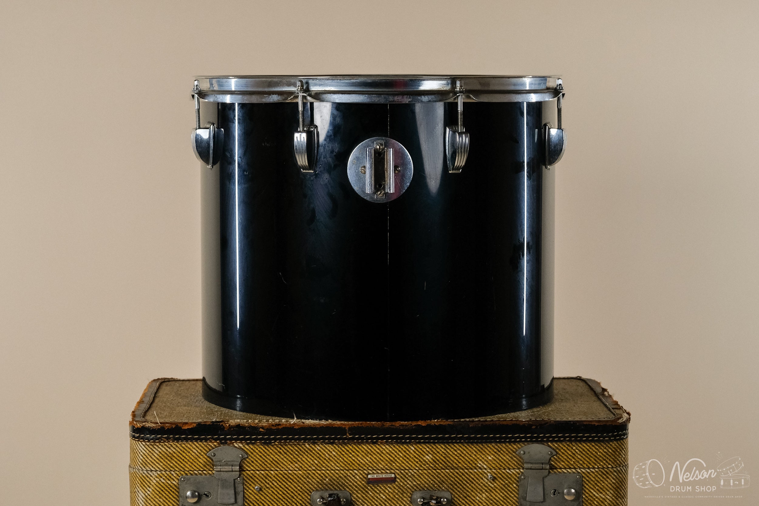 1970s Ludwig Vistalite Concert Tom in Black - 14x16 – Nelson Drum Shop