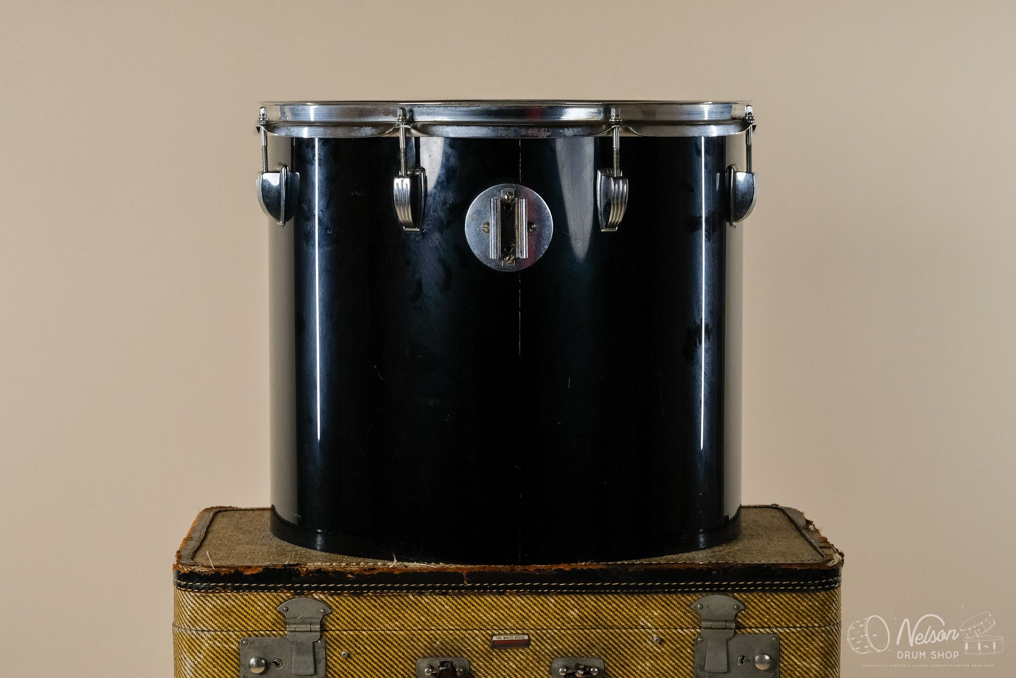 1970s Ludwig Vistalite Concert Tom in Black - 14x16