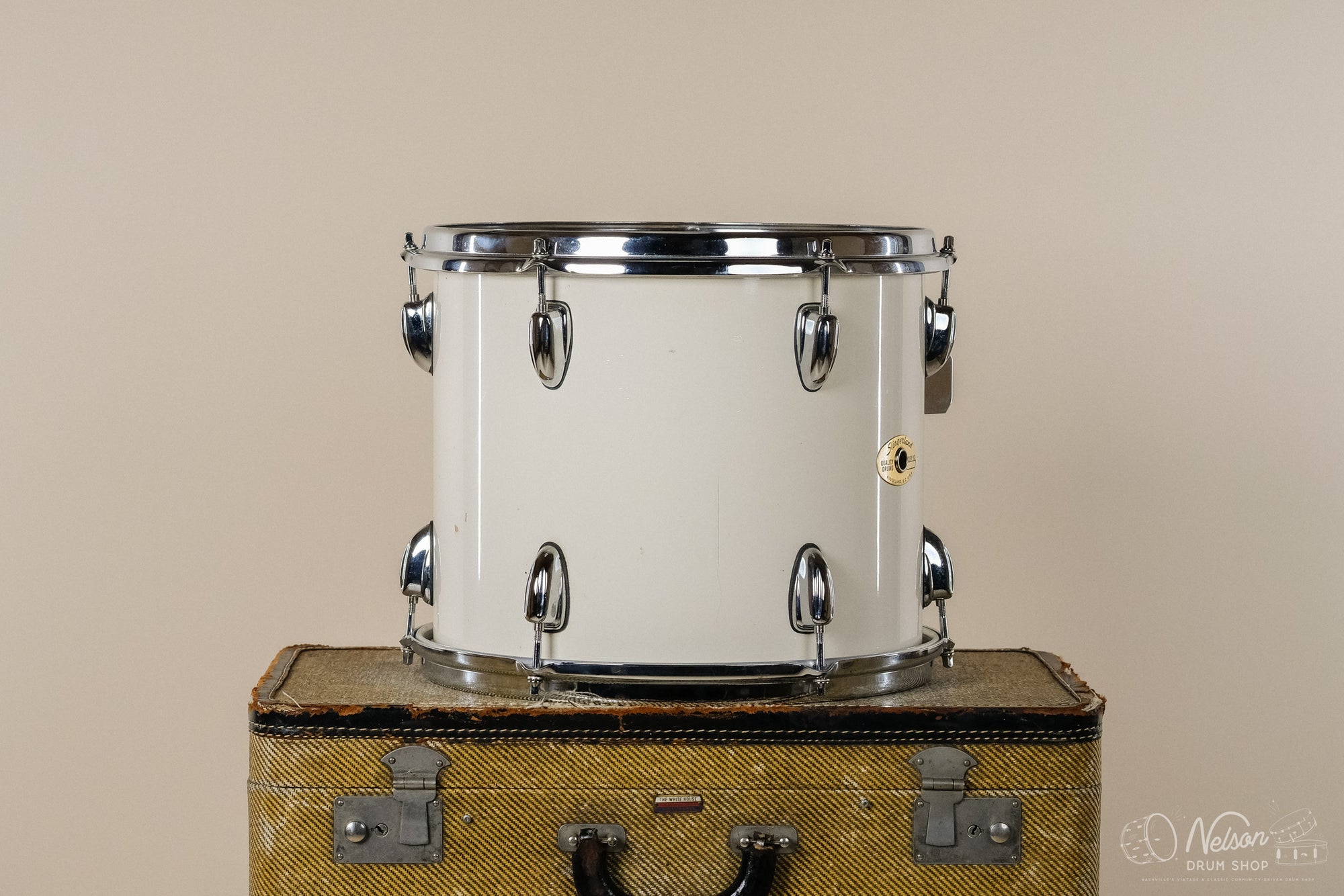 1990s Ridgeland Slingerland Rack Tom in White Lacquer - 10x13