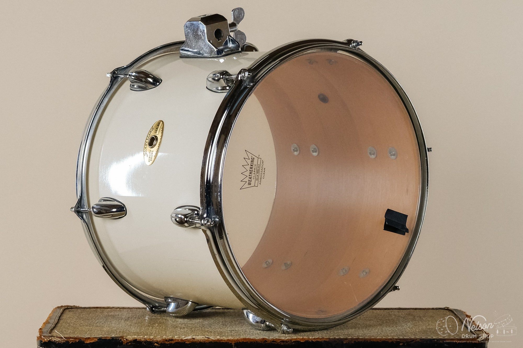 1990s Ridgeland Slingerland Rack Tom in White Lacquer - 10x13