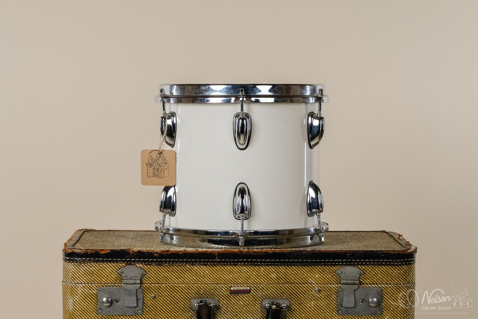 1990s Ridgeland Slingerland Rack Tom in White Lacquer - 9x10