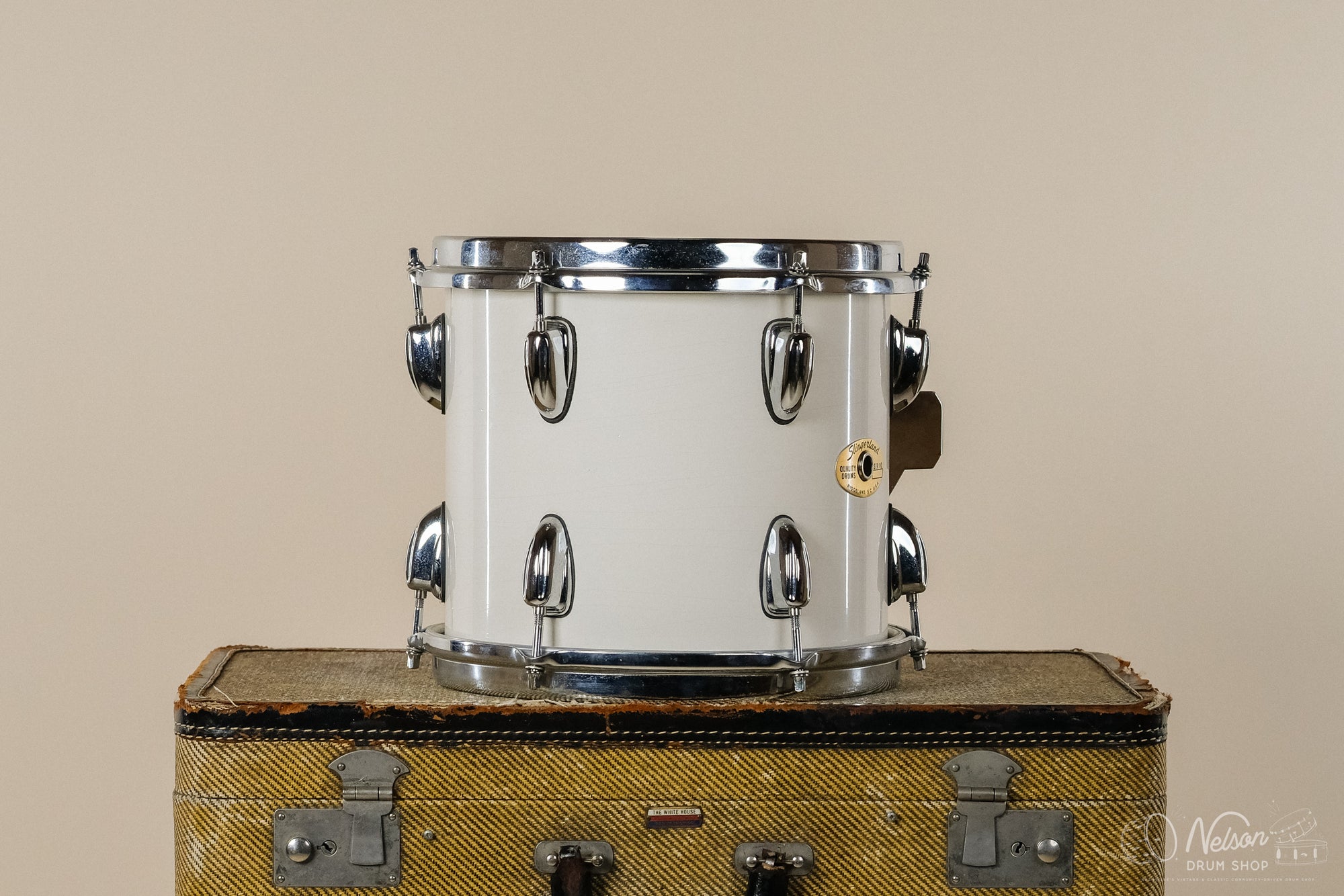 1990s Ridgeland Slingerland Rack Tom in White Lacquer - 9x10