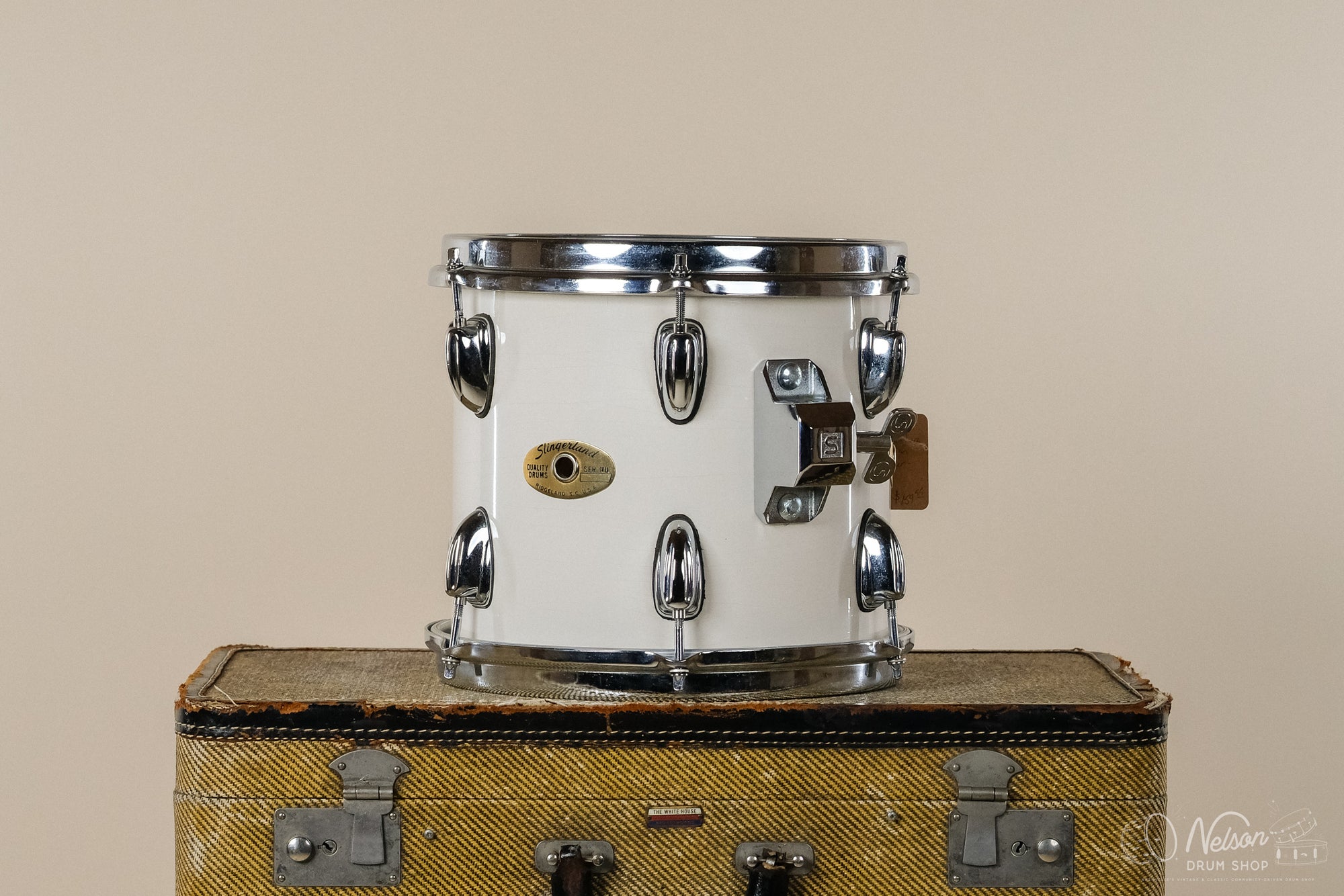 1990s Ridgeland Slingerland Rack Tom in White Lacquer - 9x10