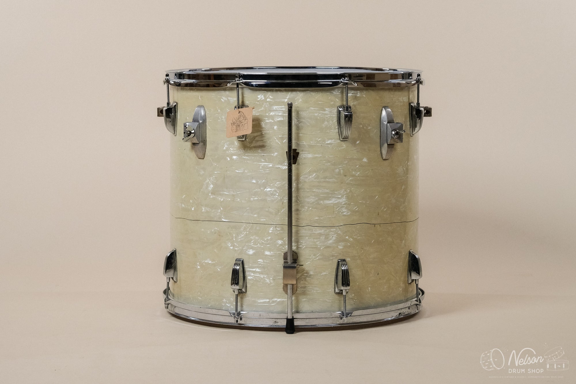 1950s WFL Compacto Floor Tom in White Marine Pearl - 18x20