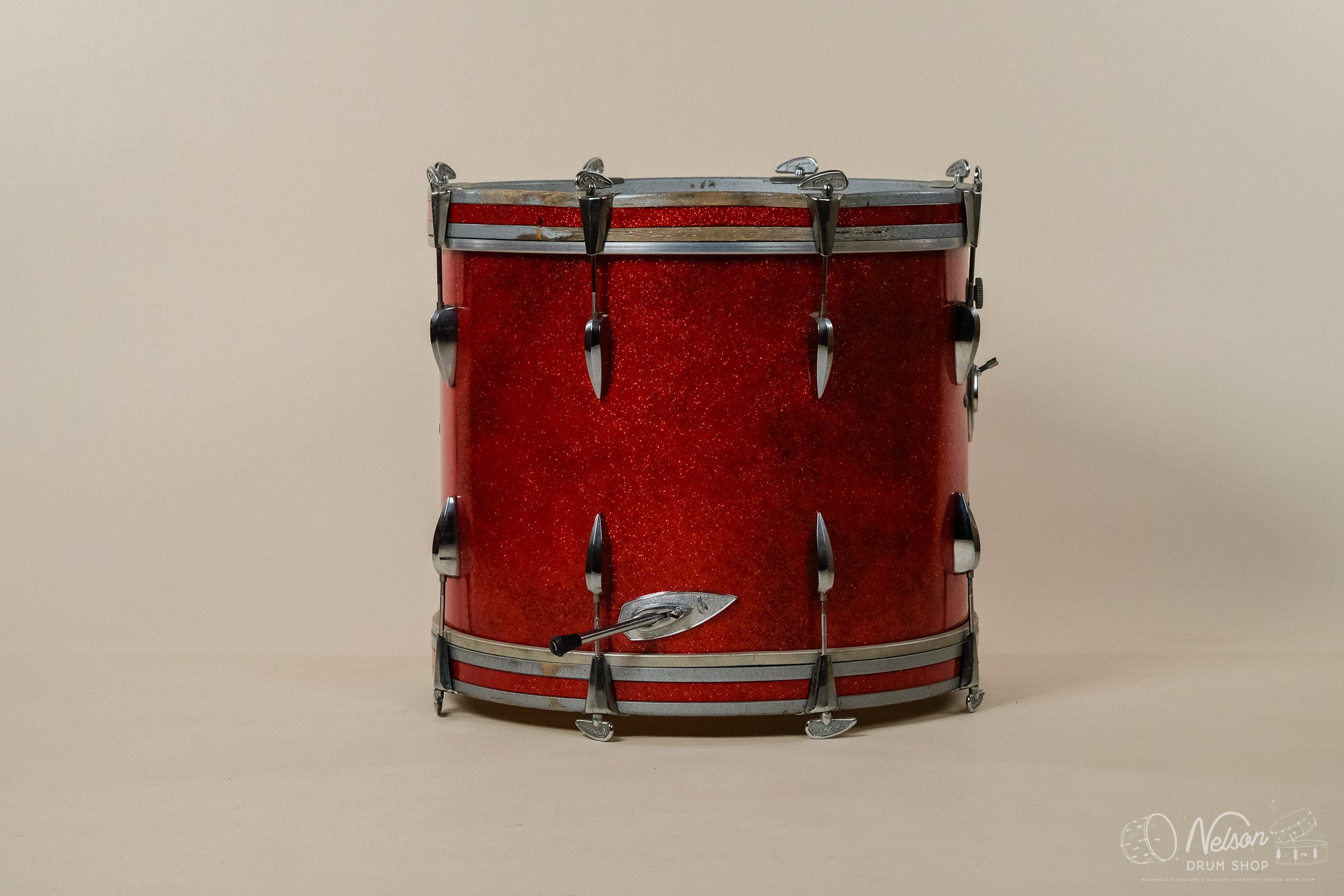 vintage an・an no.30 1960s Trixon Bass Drum in Red Sparkle - 16x20 – Nelson Drum Shop
