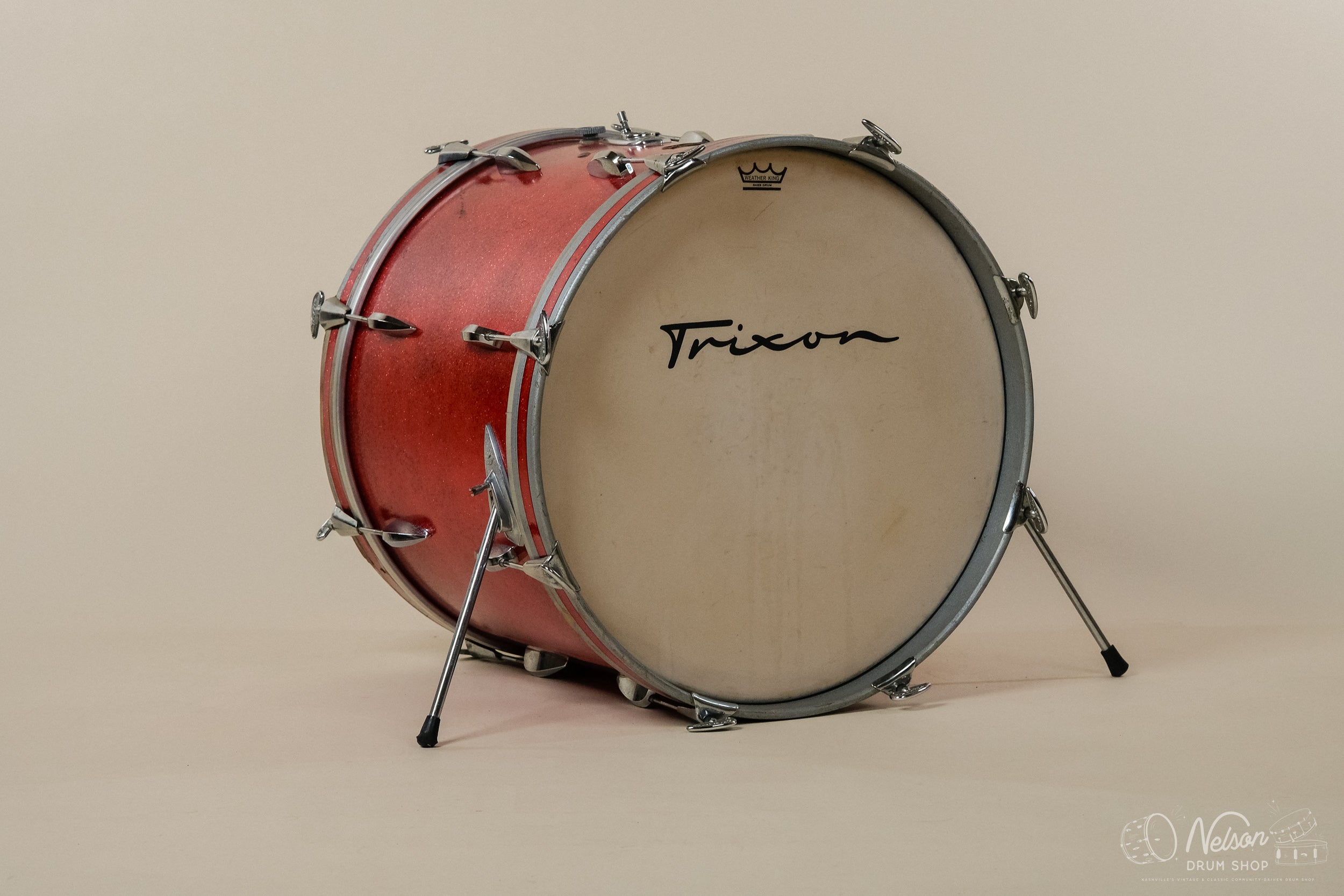1960s Trixon Bass Drum in Red Sparkle - 16x20 – Nelson Drum Shop