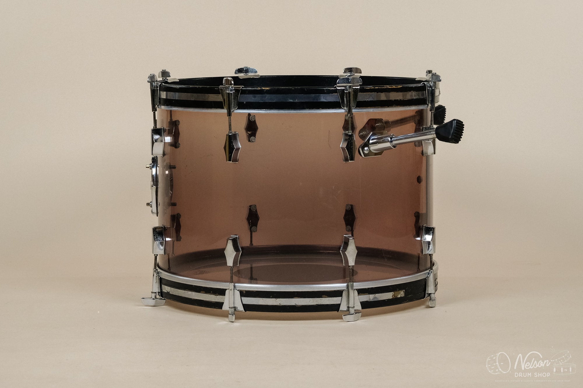 1970s Fibes Crystalite Bass Drum in Smoke - 14x22