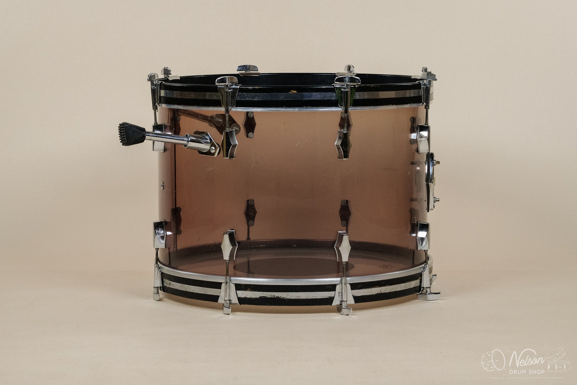 1970s Fibes Crystalite Bass Drum in Smoke - 14x22