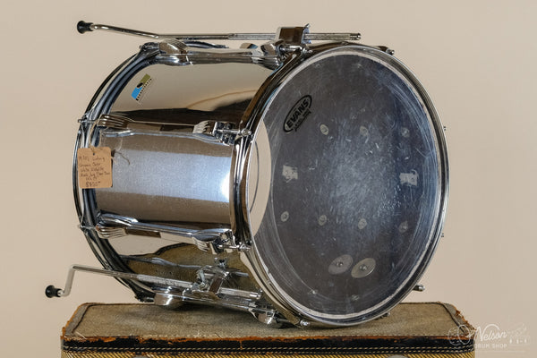 1970s Ludwig Chrome Over White Vistalite Mach Lug Floor Tom - 14x14
