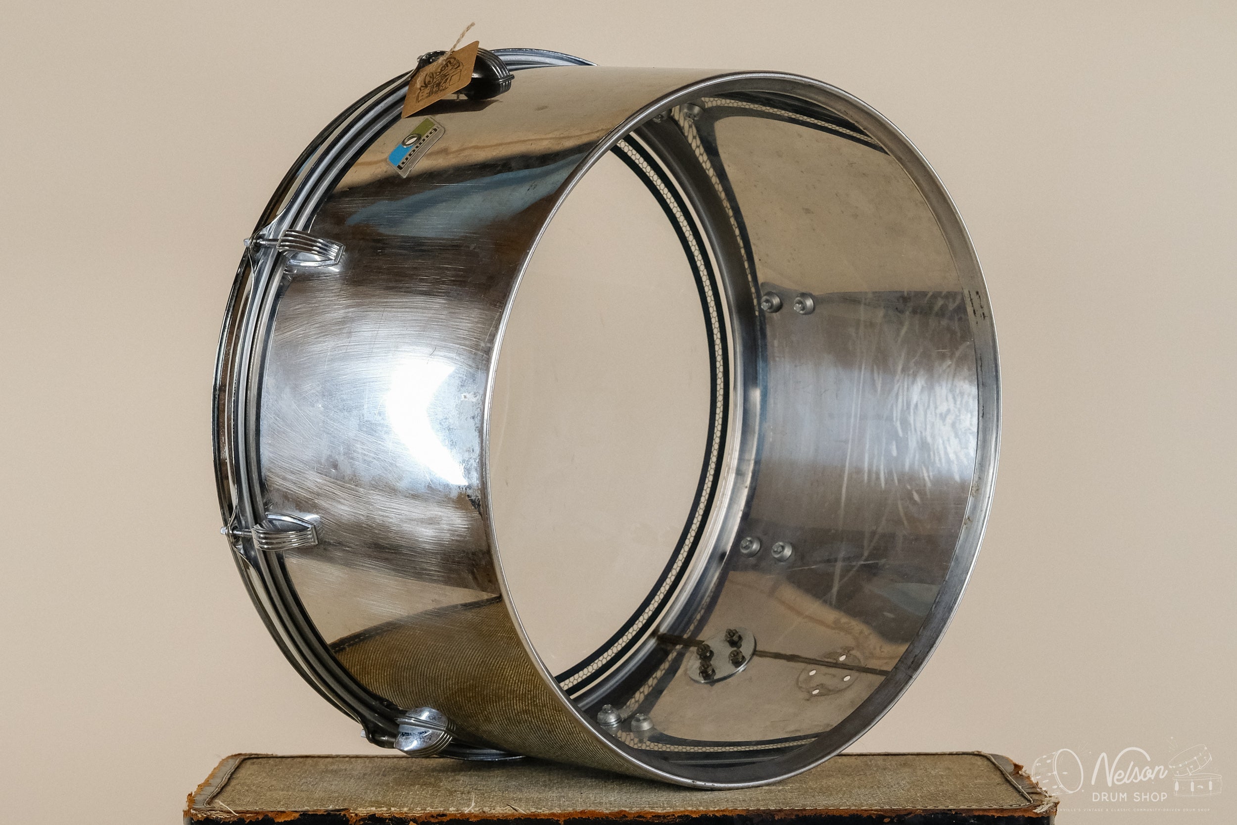 1970s Ludwig Stainless Steel Concert Tom - 10x18 – Nelson Drum Shop