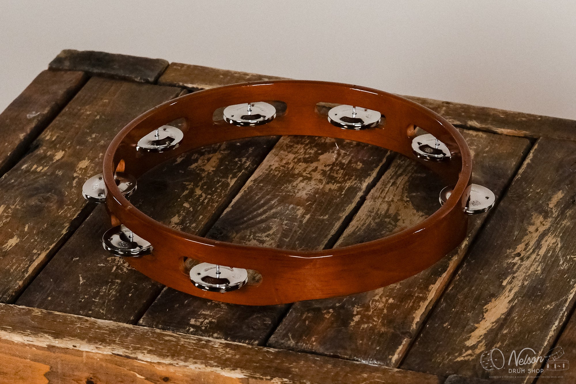 Meinl Percussion 10” Traditional Wood Tambourine - Nickel Plated Steel Jingles