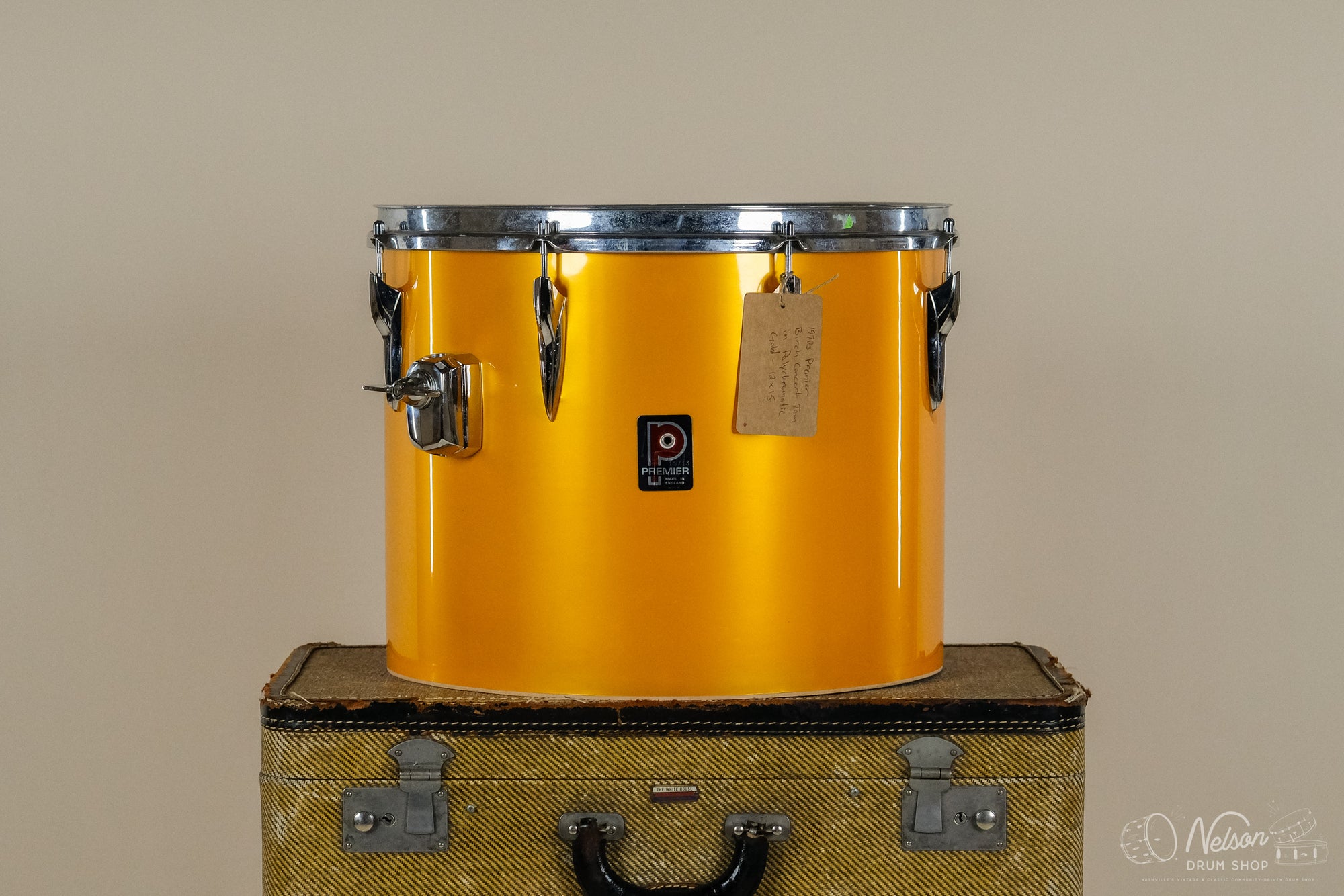 1970s Premier Birch Concert Tom in Polychromatic Gold - 12x15