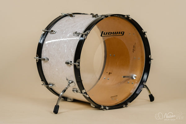 Used Ludwig Classic Maple Bass Drum in White Marine Pearl - 16x24