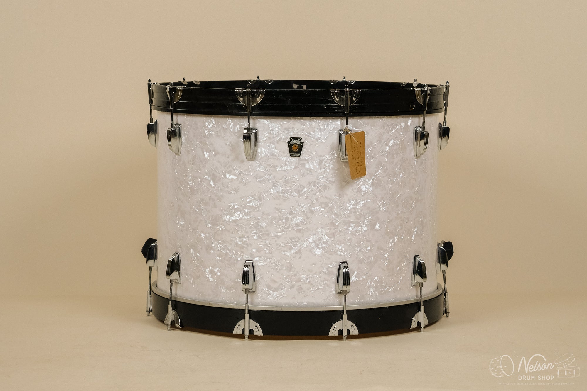 Used Ludwig Classic Maple Bass Drum in White Marine Pearl - 16x24