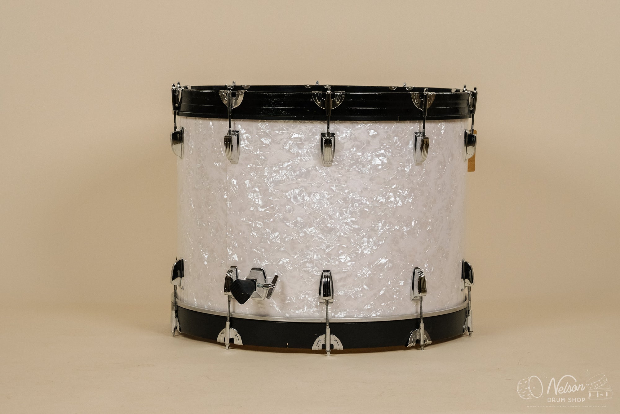 Used Ludwig Classic Maple Bass Drum in White Marine Pearl - 16x24