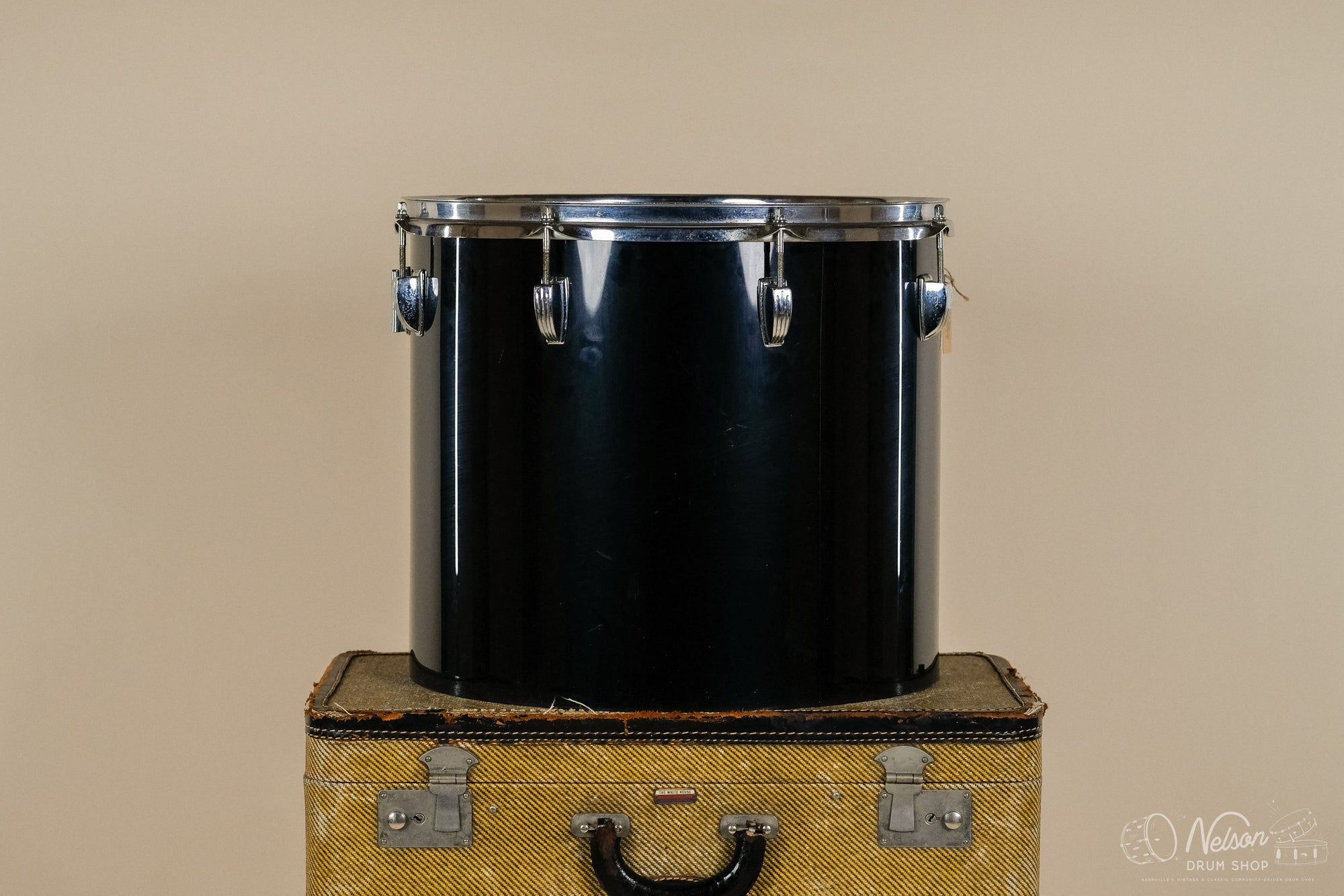 1970s Ludwig Power Concert Tom in Black Vistalite - 14x15
