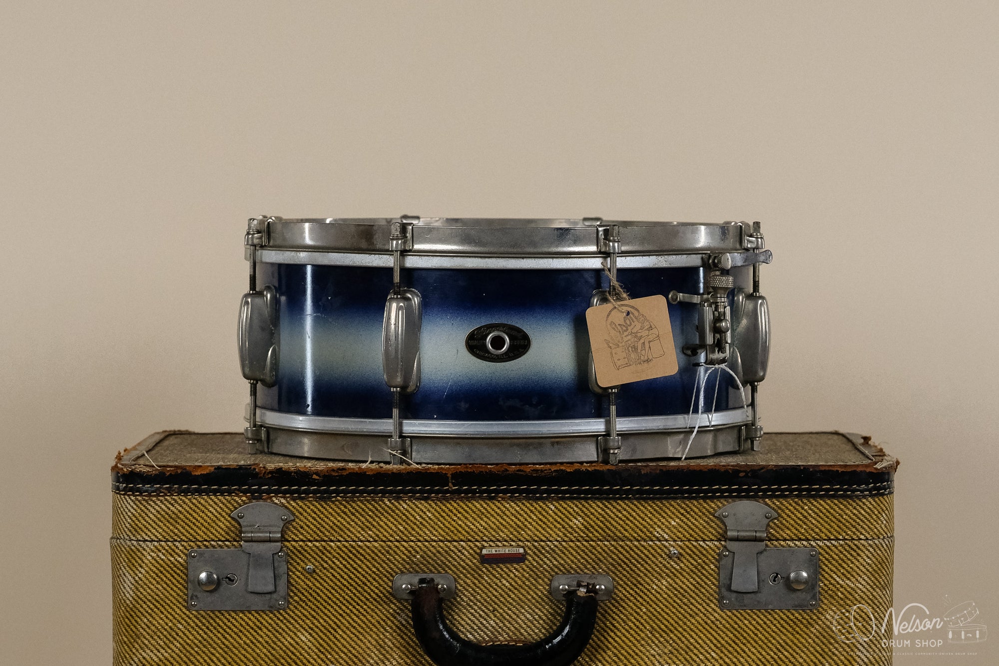 1950s Slingerland Student Model Radio King in Blue/Silver Duco - 5.5x14