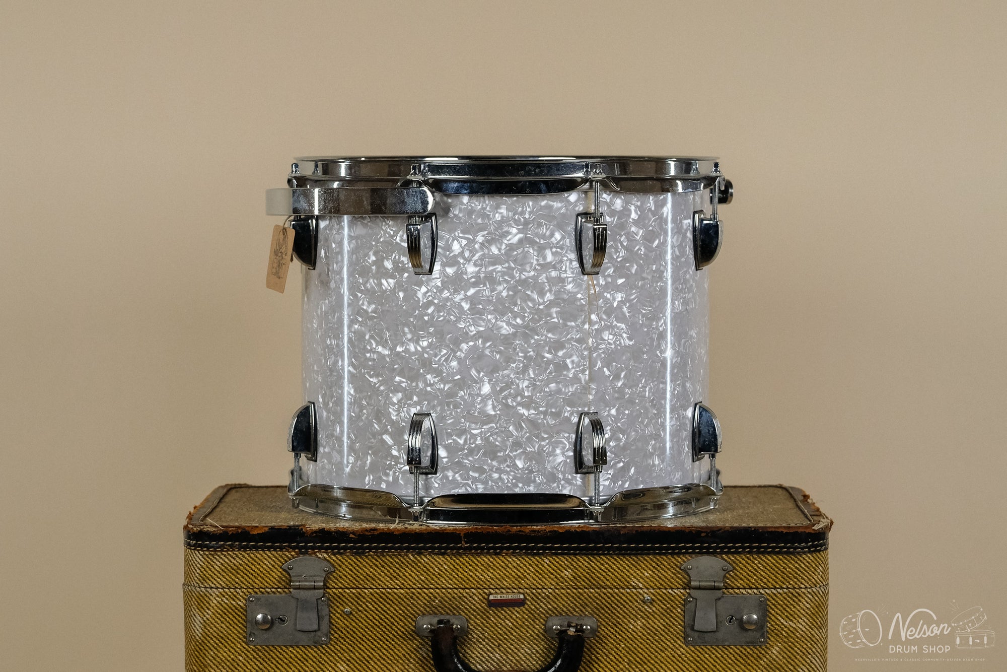 Used Ludwig Classic Maple Rack Tom in White Marine Pearl - 10x14