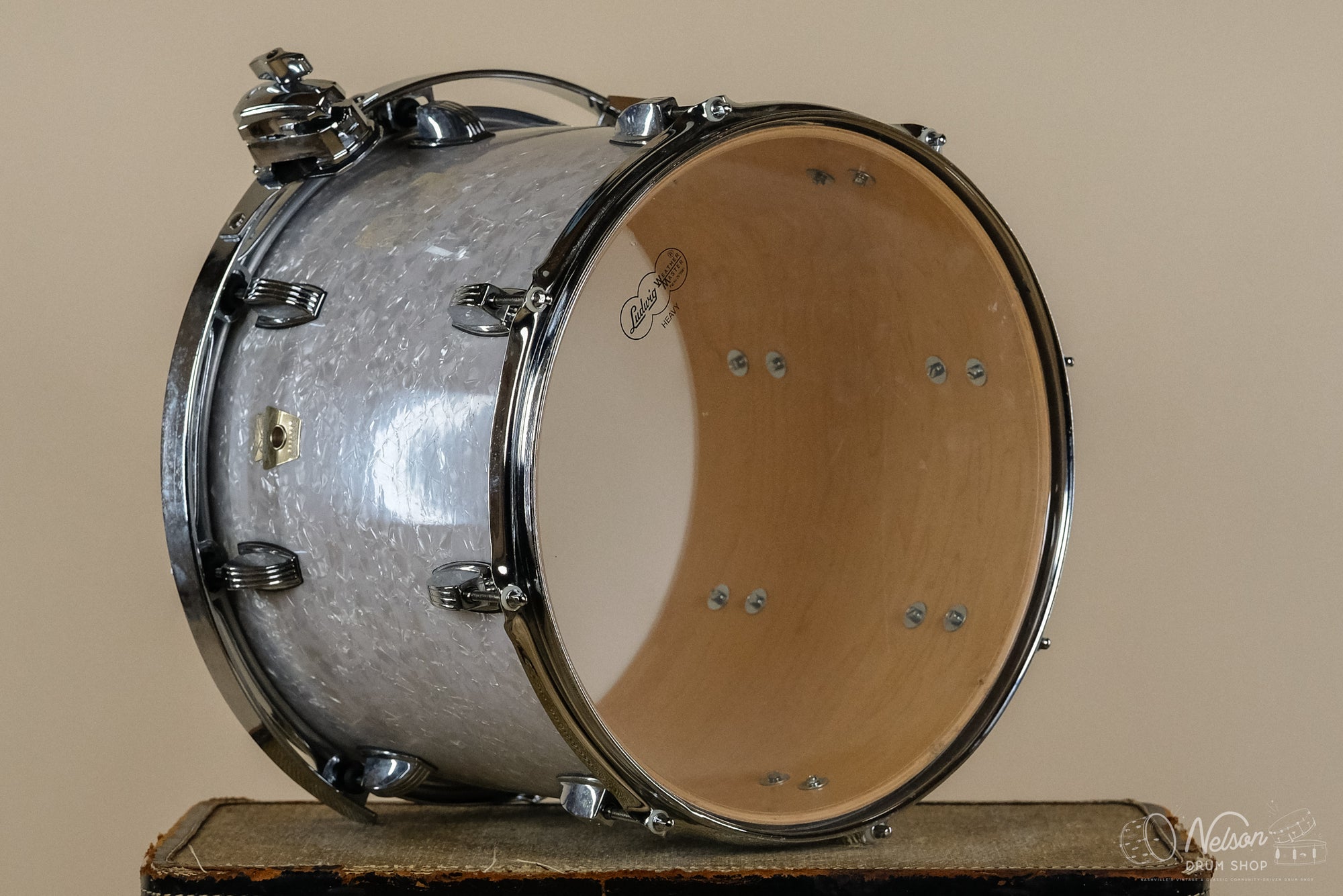 Used Ludwig Classic Maple Rack Tom in White Marine Pearl - 10x14
