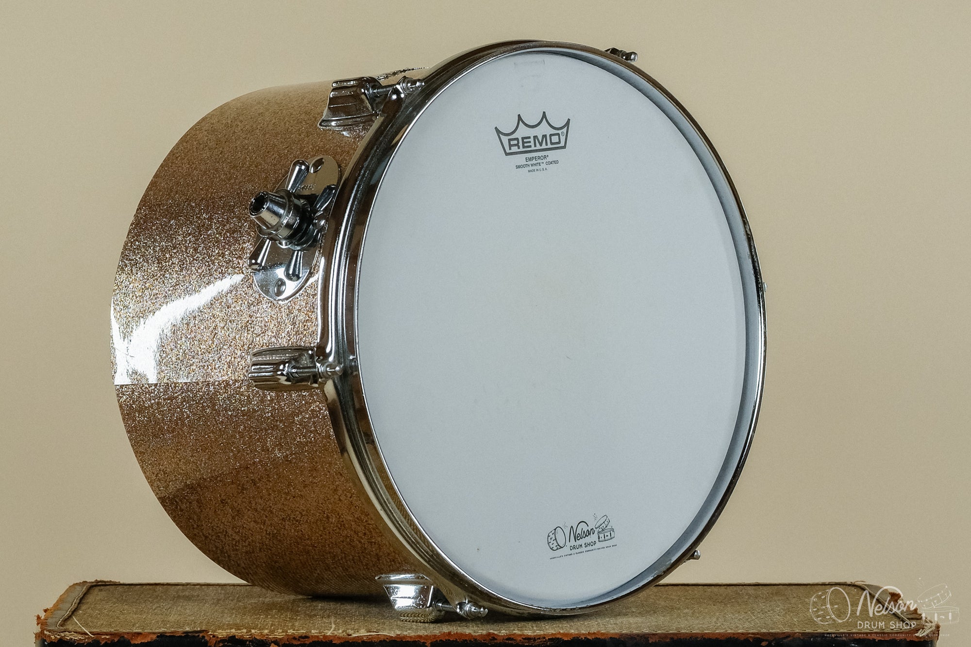 1970s Rogers Concert Tom Rewrapped in Champagne Sparkle - 9x13