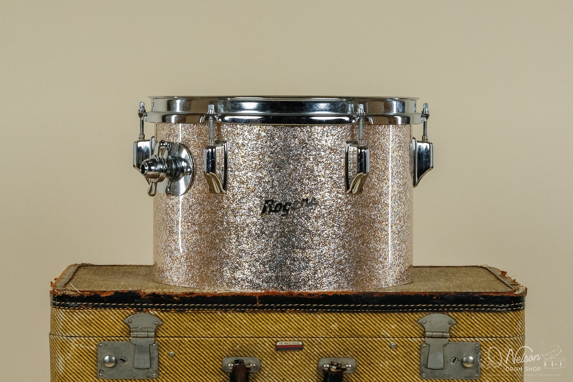 1970s Rogers Fullerton Concert Tom Rewrapped in Champagne Sparkle - 8x12