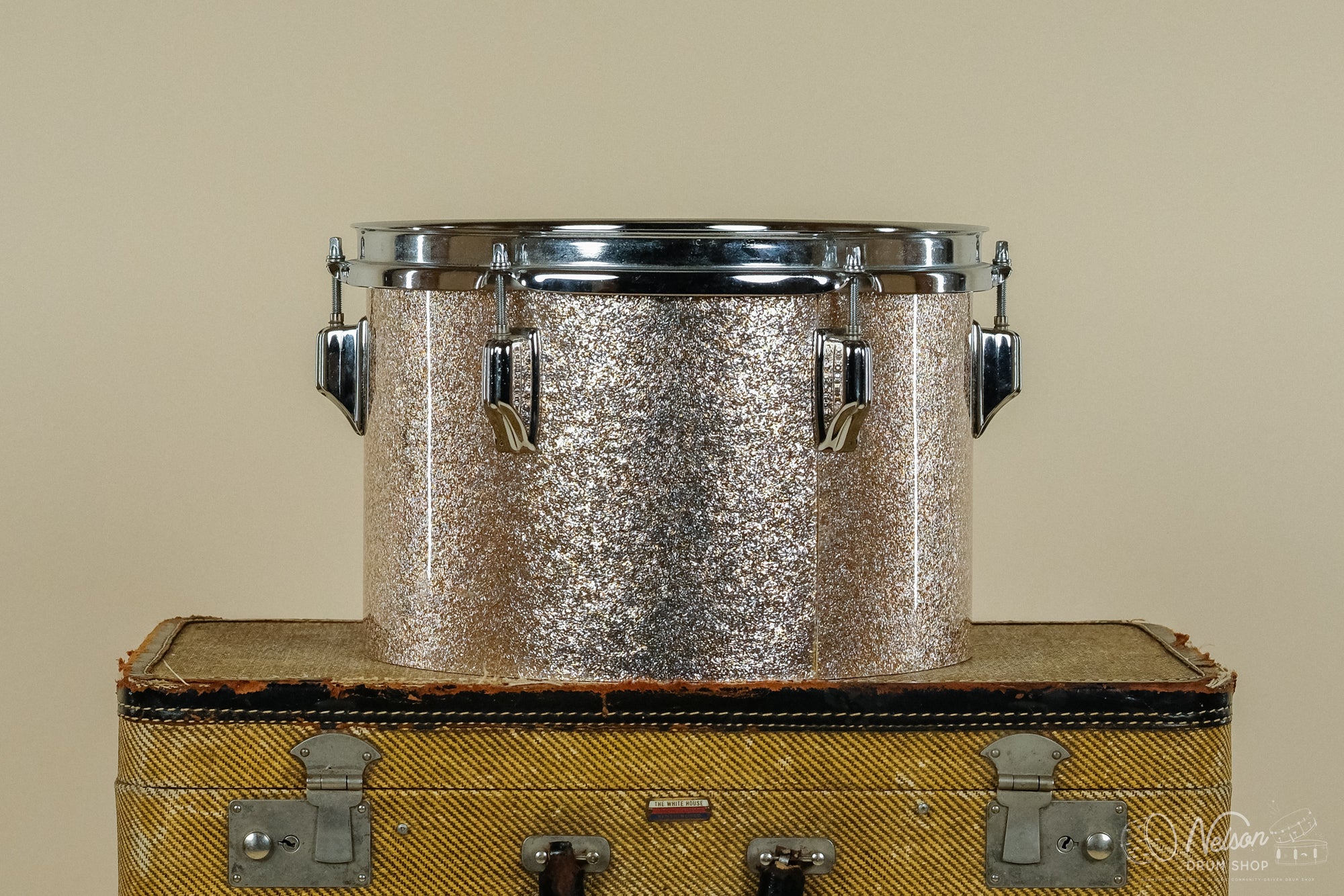 1970s Rogers Fullerton Concert Tom Rewrapped in Champagne Sparkle - 8x12