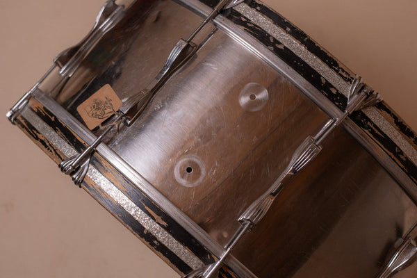 1970's Ludwig 'Scotch' Stainless Steel Marching Bass Drum - 10x26