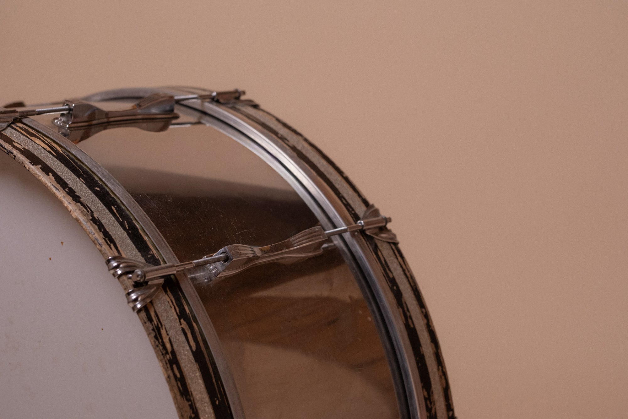 1970's Ludwig 'Scotch' Stainless Steel Marching Bass Drum - 10x26