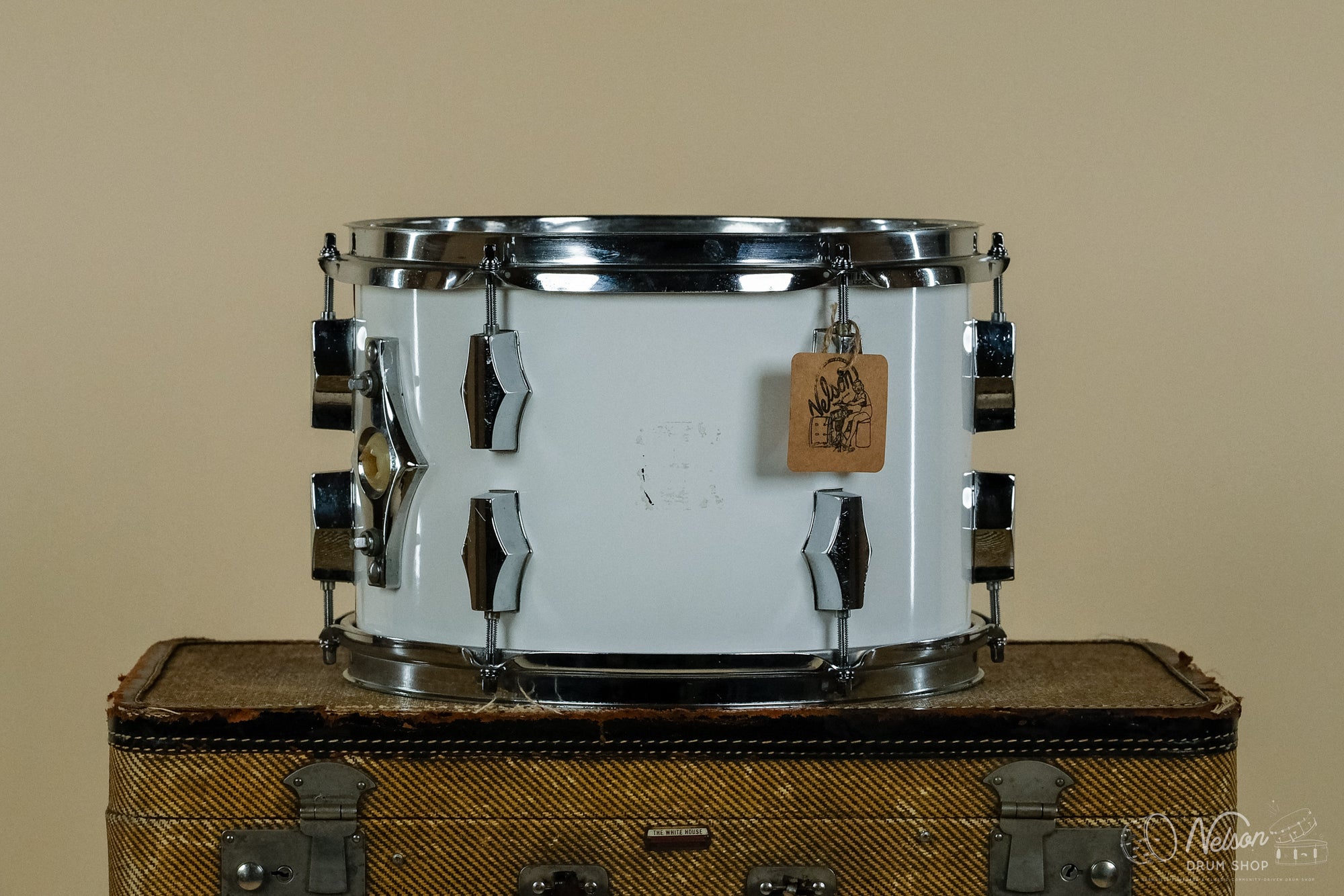 1970s Fibes Fiberglass Tom in White - 8x12