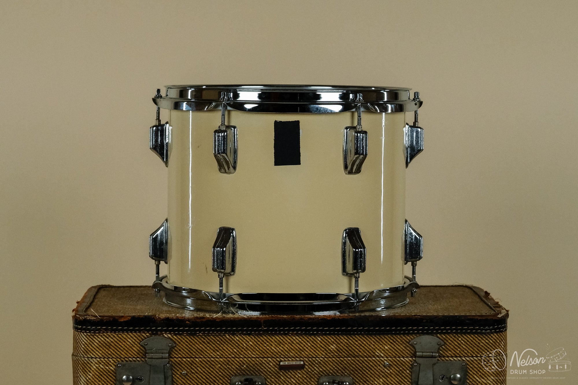 1970s Rogers 'Big R' Tom in White Wrap - 10x12