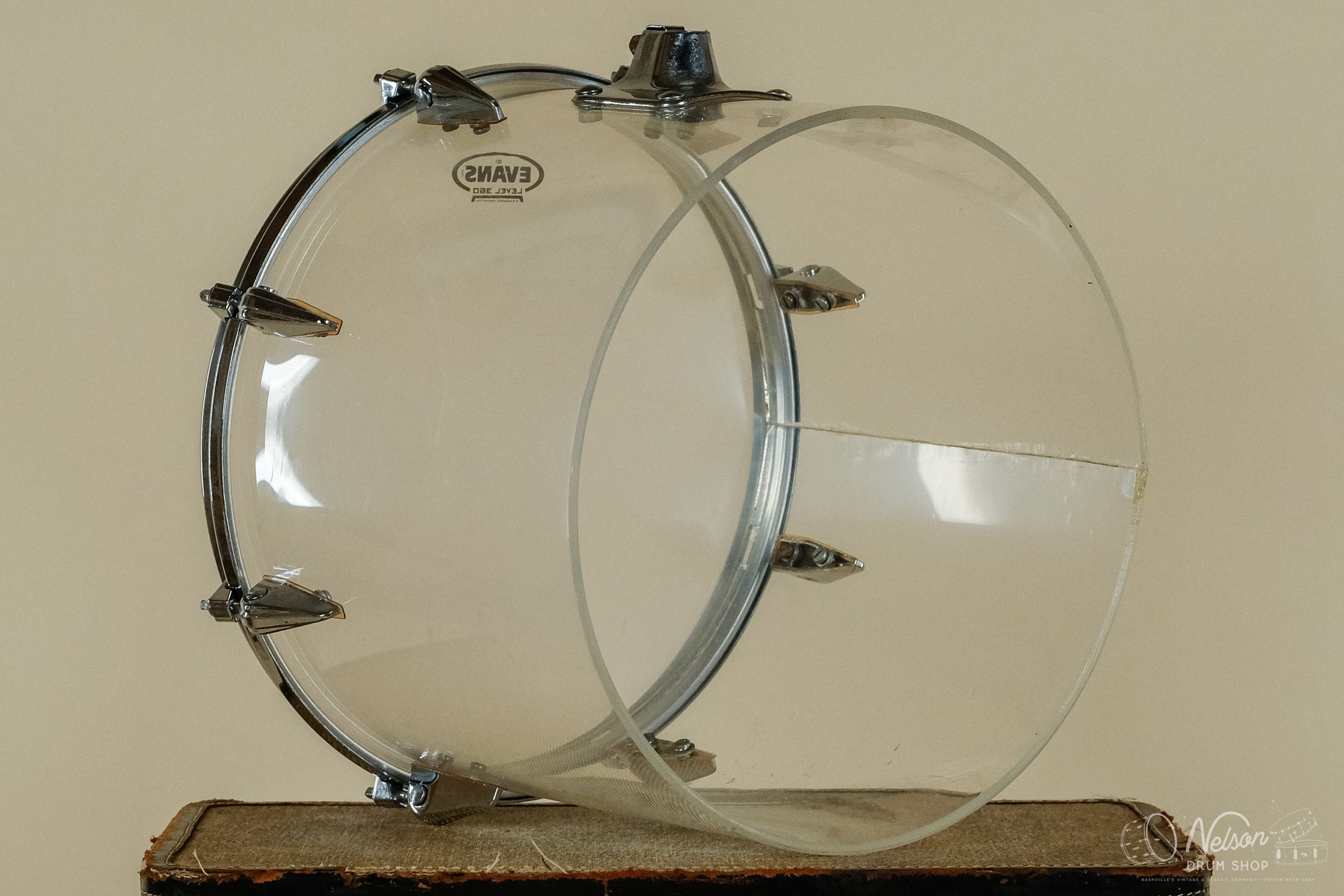 1970s Zickos Acrylic Concert Tom in Clear - 12x15
