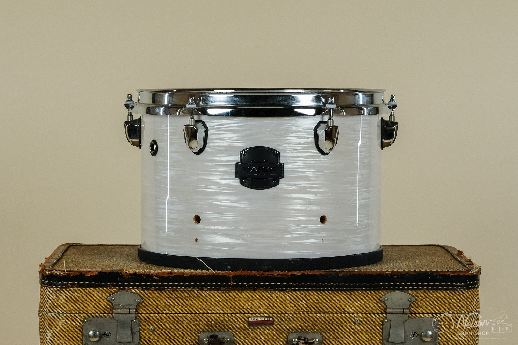 Used Mapex Converted Marching Tom in White Silk - 8x12