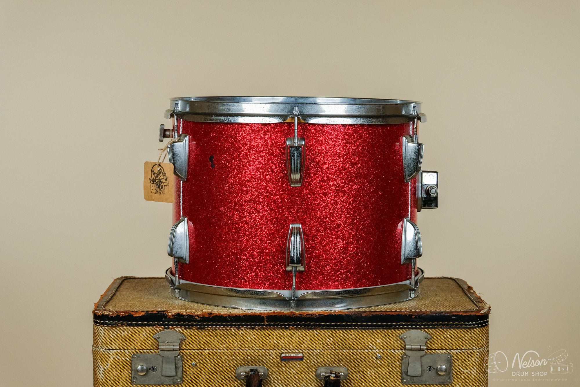 1970s Ludwig 3 ply Tom in Red Sparkle - 10x14