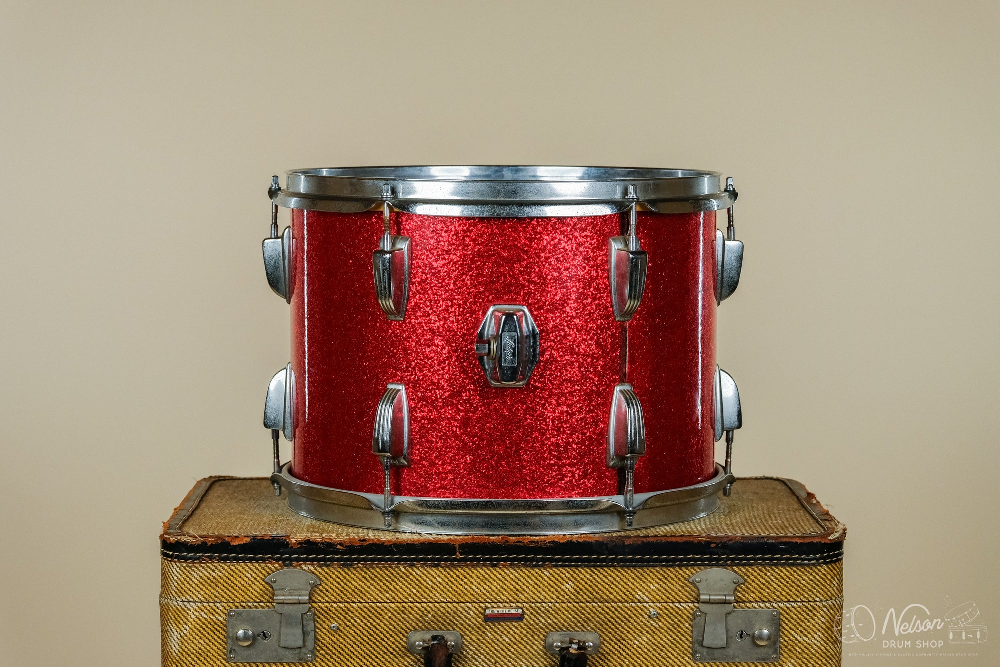 1970s Ludwig 3 ply Tom in Red Sparkle - 10x14