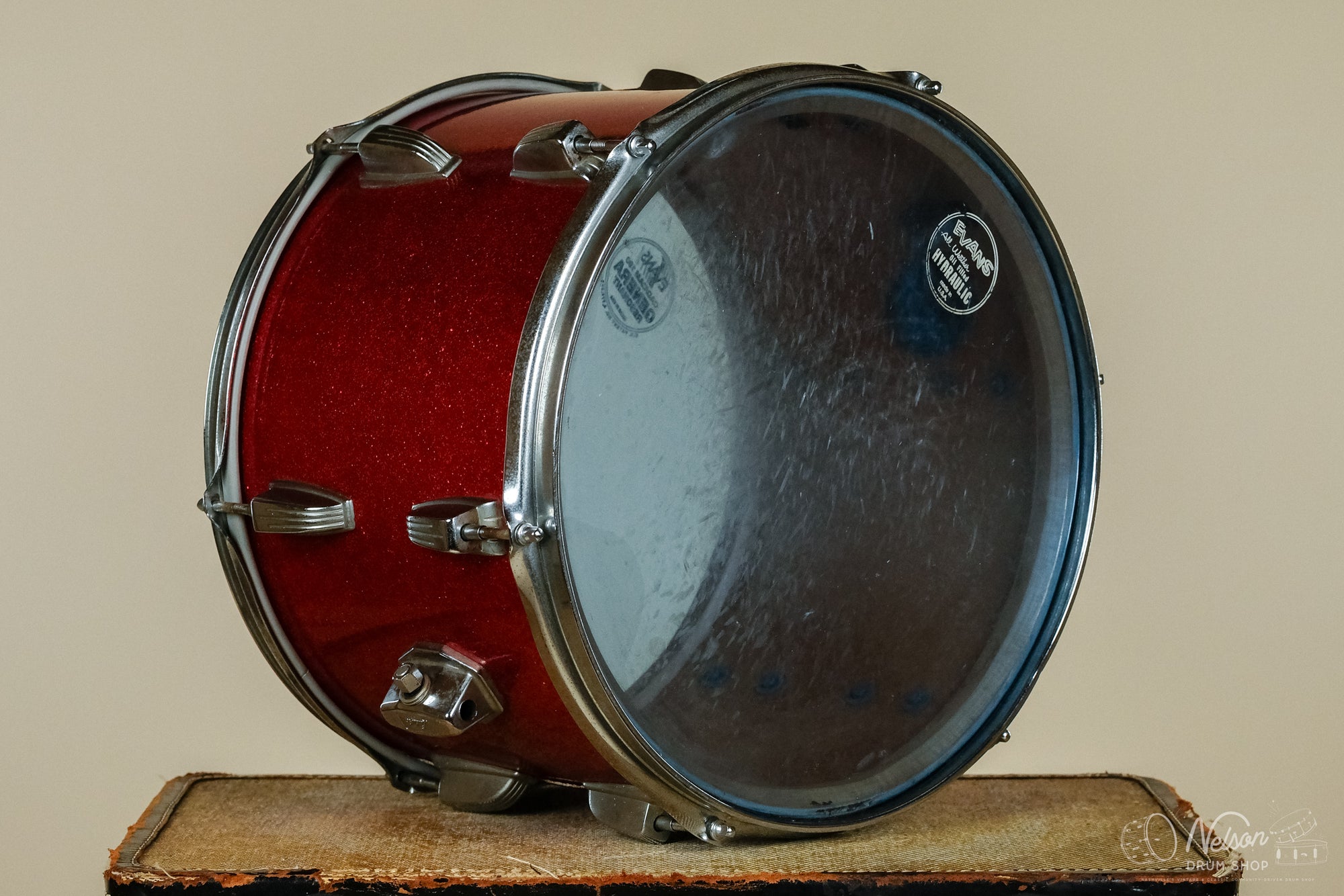 1970s Ludwig 3 ply Tom in Red Sparkle - 10x14